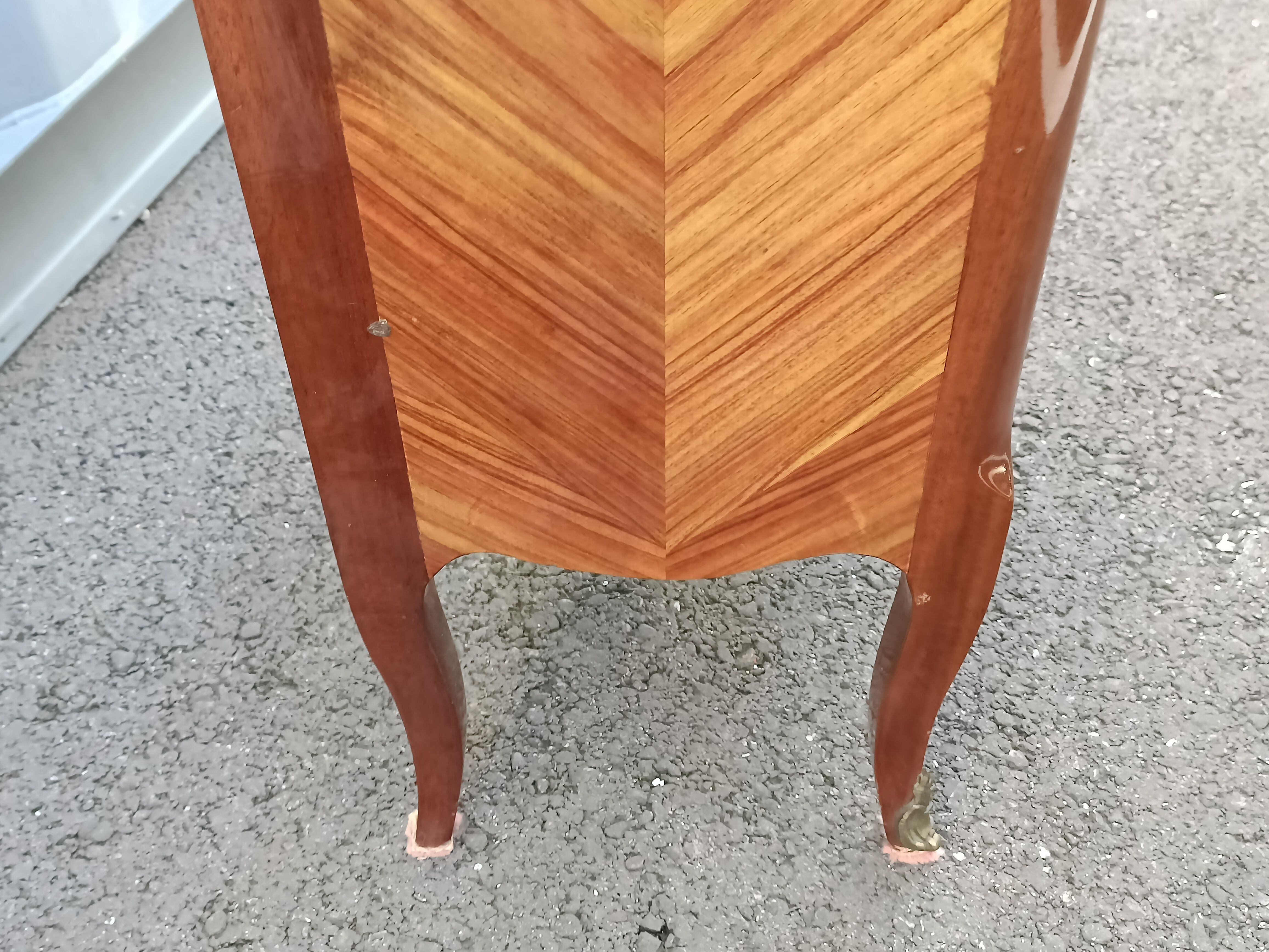 Dresser chiffon marquetry style louis xv marble top