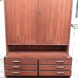 Double teak cabinet from the 1950s by Hans Wegner for RY Mobler, height 180 cm.