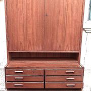 Double teak cabinet from the 1950s by Hans Wegner for RY Mobler, height 180 cm.