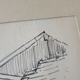 André Duculty (1912-1990) India ink on paper "The unpacking of the second-hand dealer" Signed below