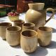 6 gobelets tasses terre cuite artisanale beige