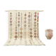 Azilal rug 305×195 cm – Ivory Moroccan Berber rug with multicoloured tribal diamonds, GO-974