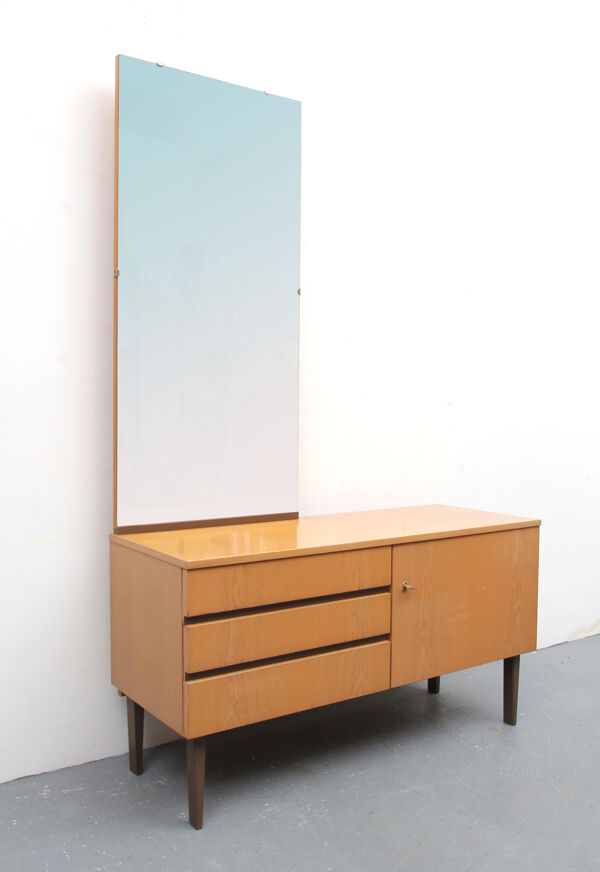 Coiffeuse en frêne avec miroir