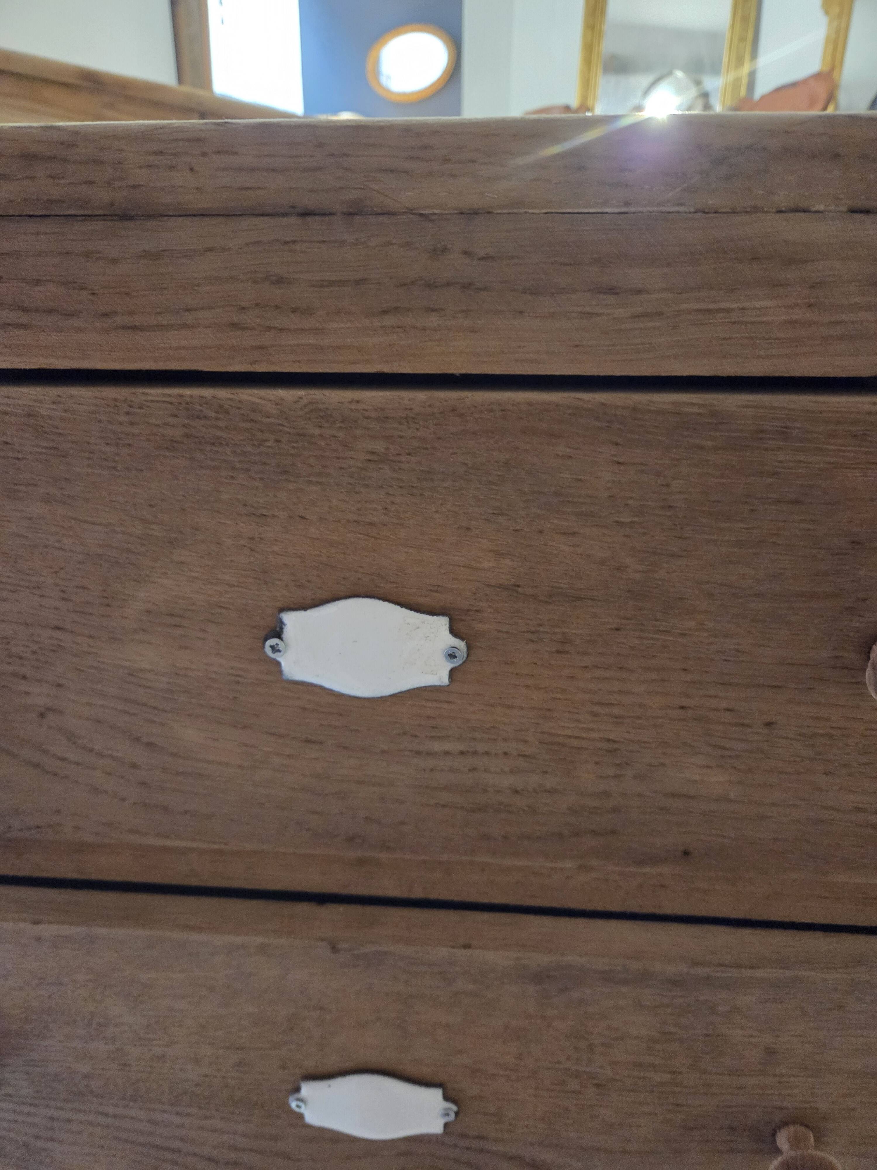 furniture with enamel plaque