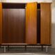 Wardrobe 1970 teak 4 doors half wardrobe half shelf 182 cm