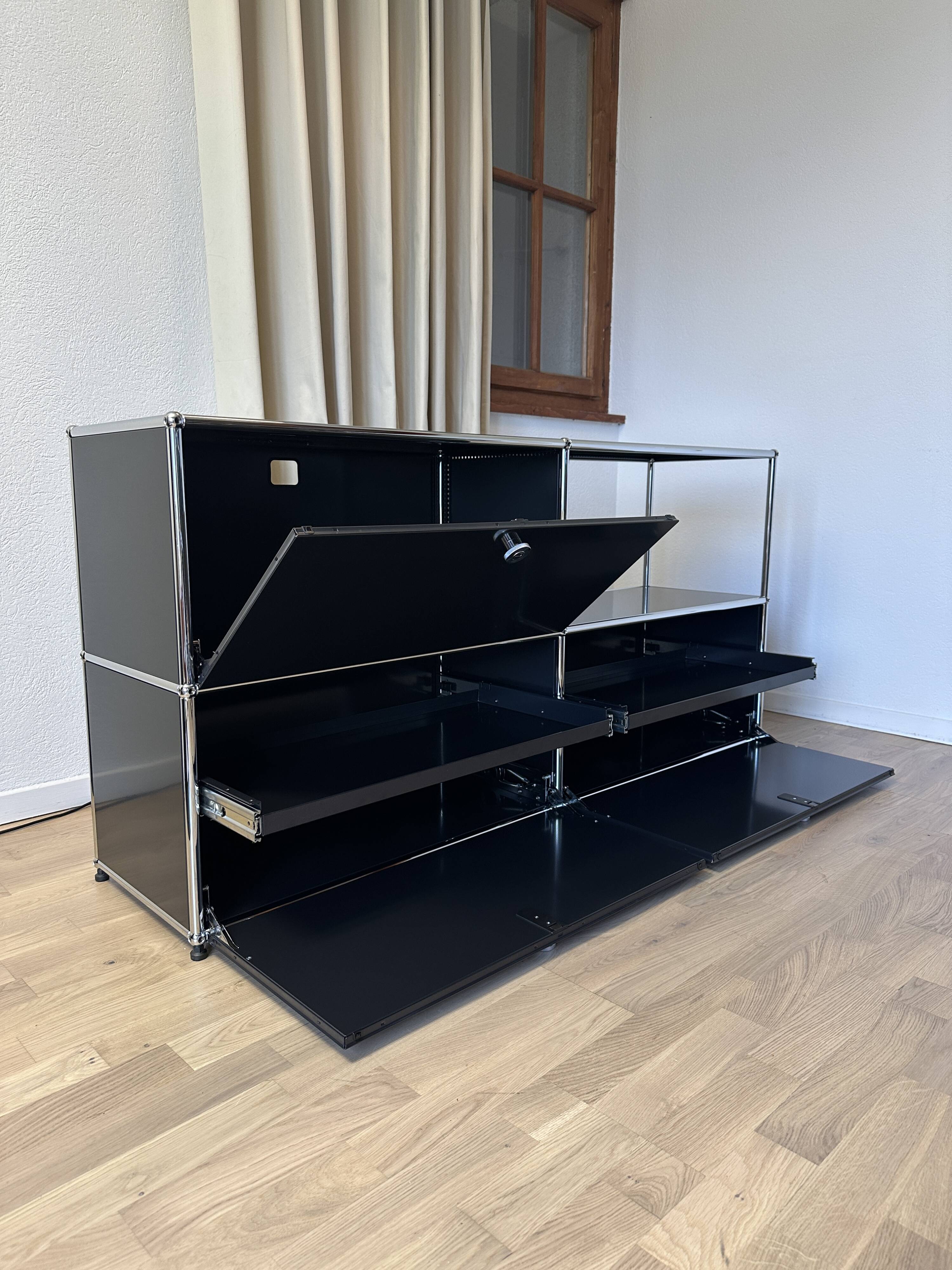 USM Haller chest of drawers in Graphite Black