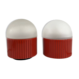 Pair of Red Bulbo Lamps by Barbieri & Marianelli for Tronconi, 1980