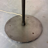 Mid Century France Modernist steel, brass and glass floor lamp, 1950s