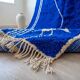 Tapis marocain berbère bleu en laine 200cmx300cm