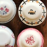 6 mismatched soup plates Marsac Marinette Digoin Badonviller