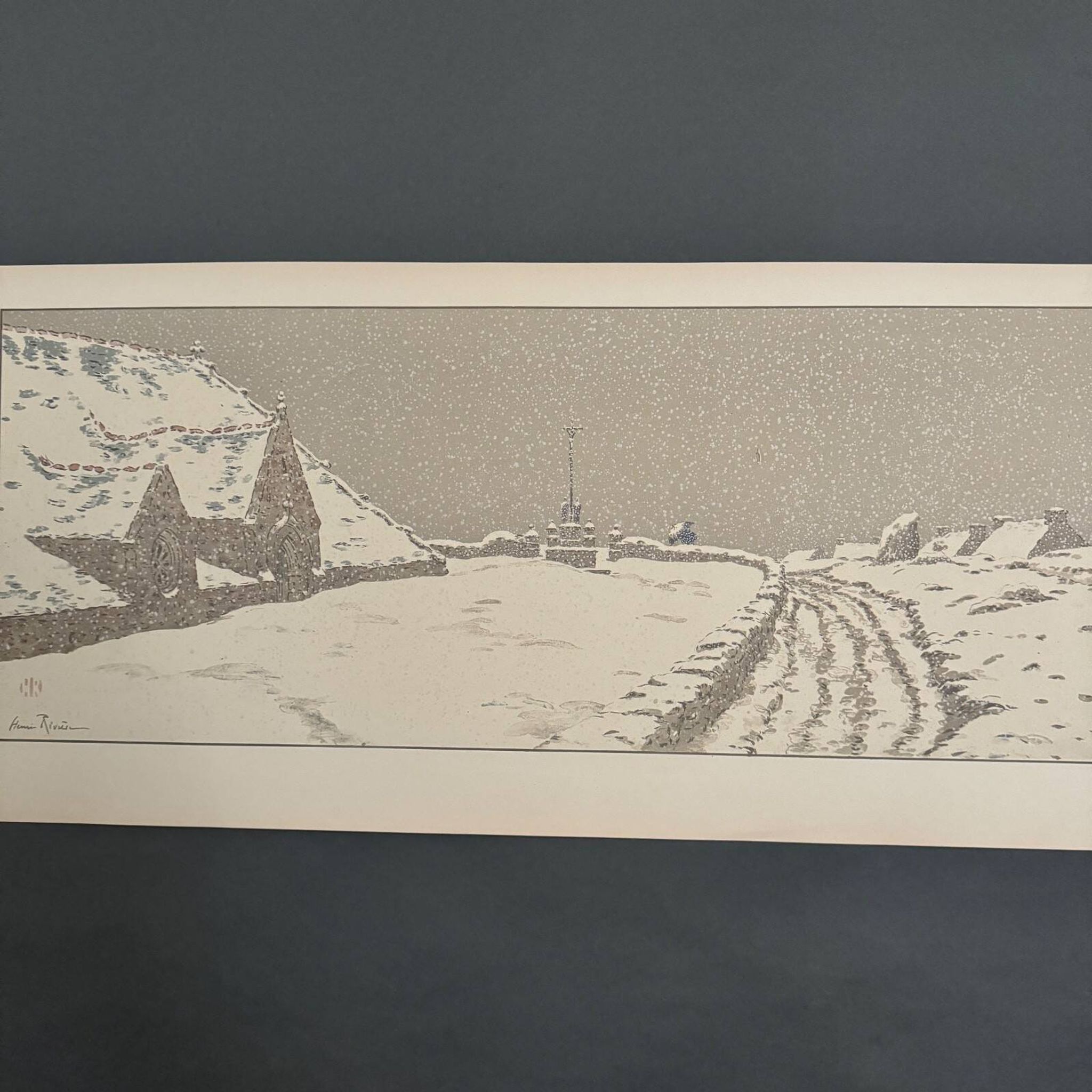 Lithograph by Henri Rivière The Fairyland of Hours - The Snow