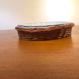 Vintage pie mold and wicker pan