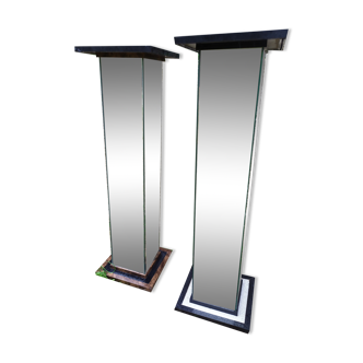 Pair of mirror columns, 70s-80s