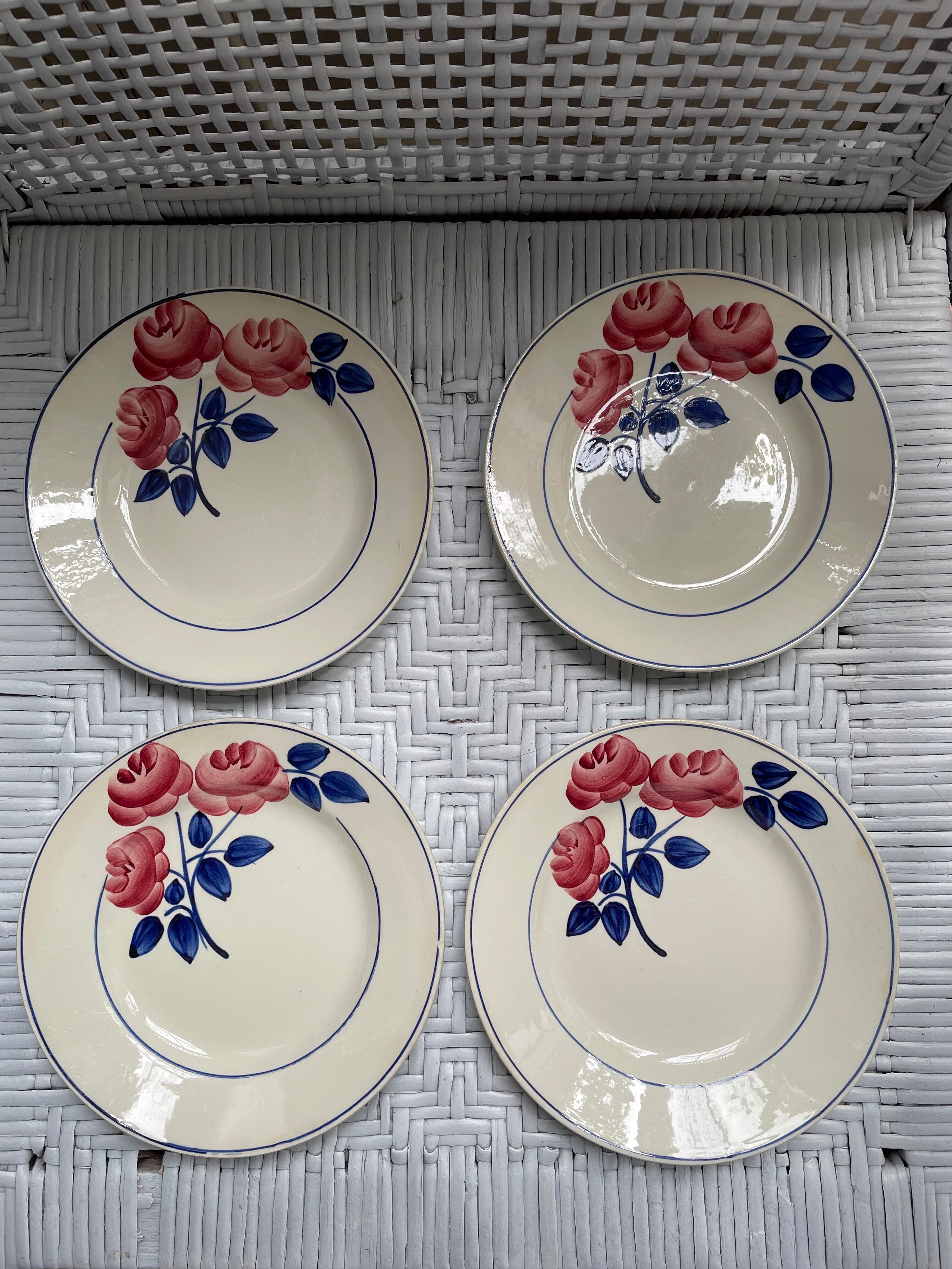 HBCM Rose Decorated Dessert Plates