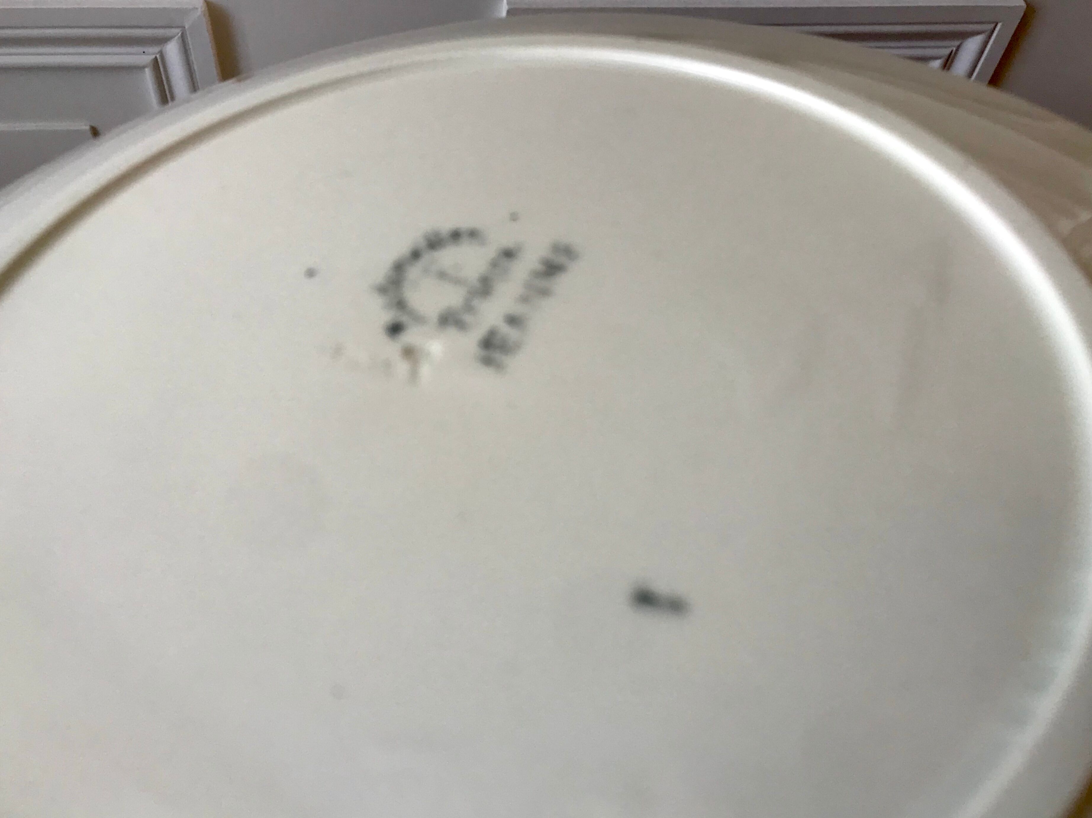 Set of 6 flat plates Terre de Fer late nineteenth