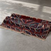 Vintage Red Hand-Woven Oriental Afghan Rug, 1970s