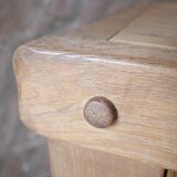 commode à tiroir brutaliste en chêne massif