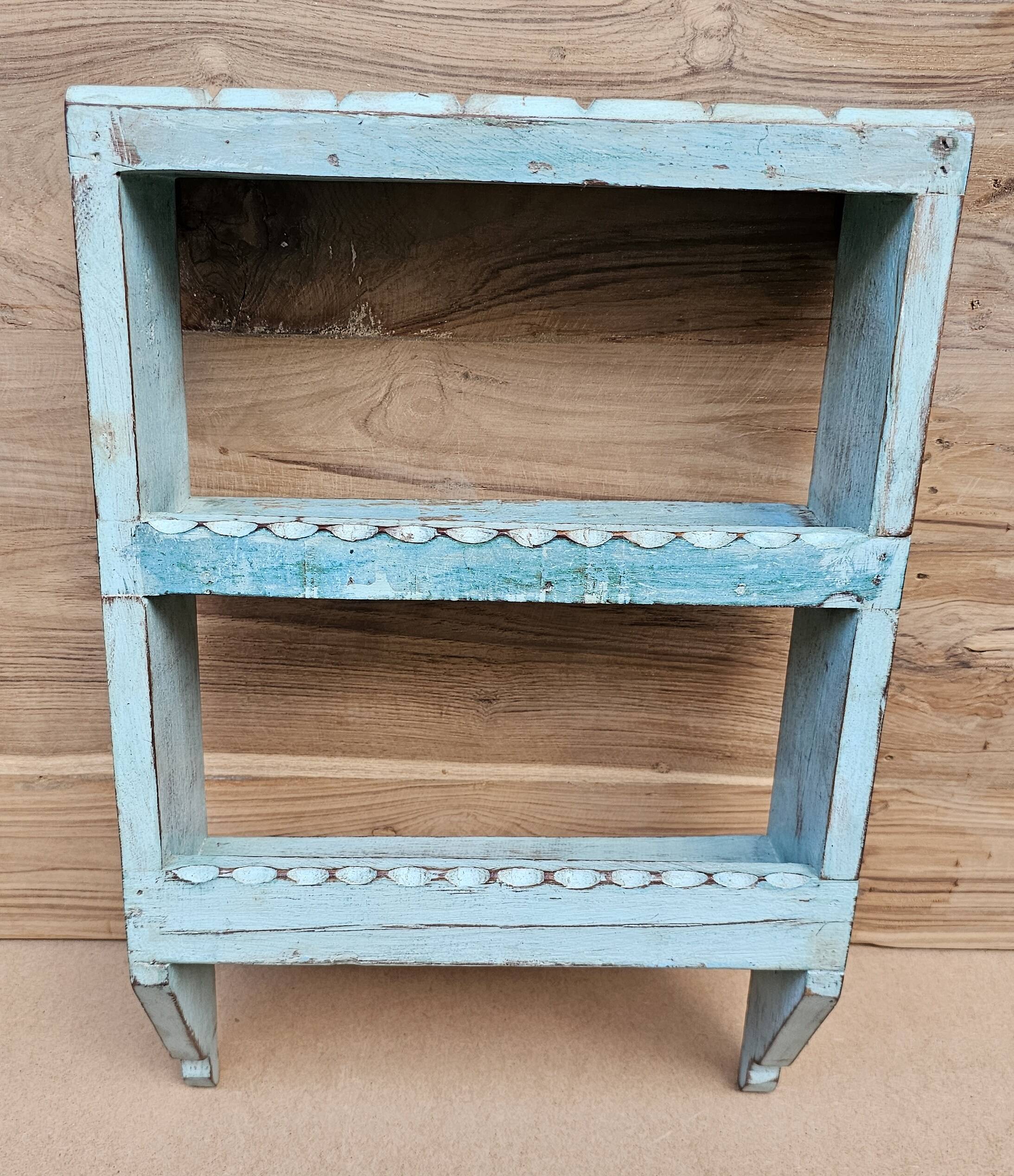 Burmese teak wall shelf