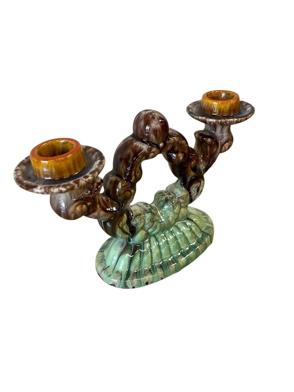 Set of 2 vintage ceramic candlesticks / decoration