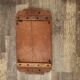Vintage rectangular wooden serving top with glass plate