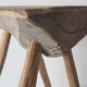 Brutalist solid wood stool