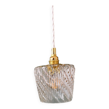 Suspension globe vintage en verre