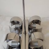 Space Age 4-light chandelier in chrome metal, 1970s