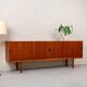 Ejnar Larsen & Aksel Bender sideboard with sliding doors, teak, vintage mid-century Danish design, Næstved Møbelfabrik.