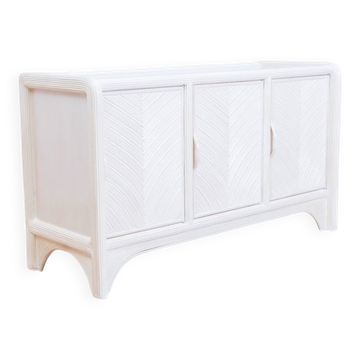 Enfilade Mid-Century Pencil Reed / en rotin, costal design des années 80.