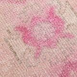 3x12 Soft Pink & Brown Turkish Runner Rug, 86x374CM