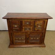 Solid acacia wood sideboard 4 doors, 2 drawers