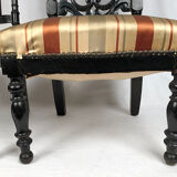 Set of two nanny chairs, blackened wood, Napoleon III