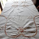 Nappe toile de coton brodée et 12 serviettes brodées