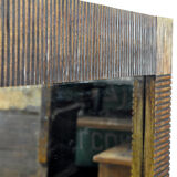 Oak brutalist mirror, 1970s