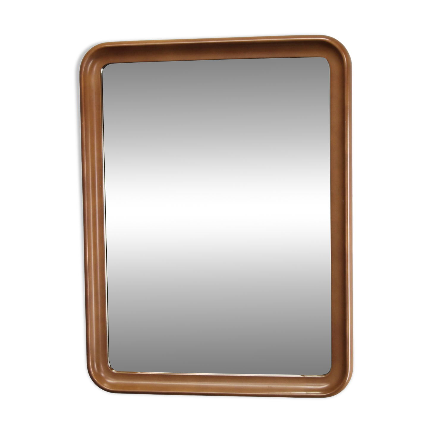 Miroir rectangulaire italien des années 1970 dans un cadre en bois