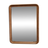 1970s Italian Rectangular Mirror in Wooden Frame