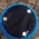 Pair of stools, blue ball ottoman from the 80s.