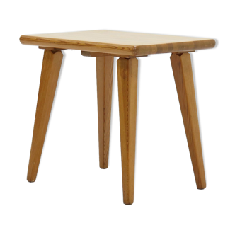 Carl Malmsten solid pine stool by Svensk Sweden 1940s