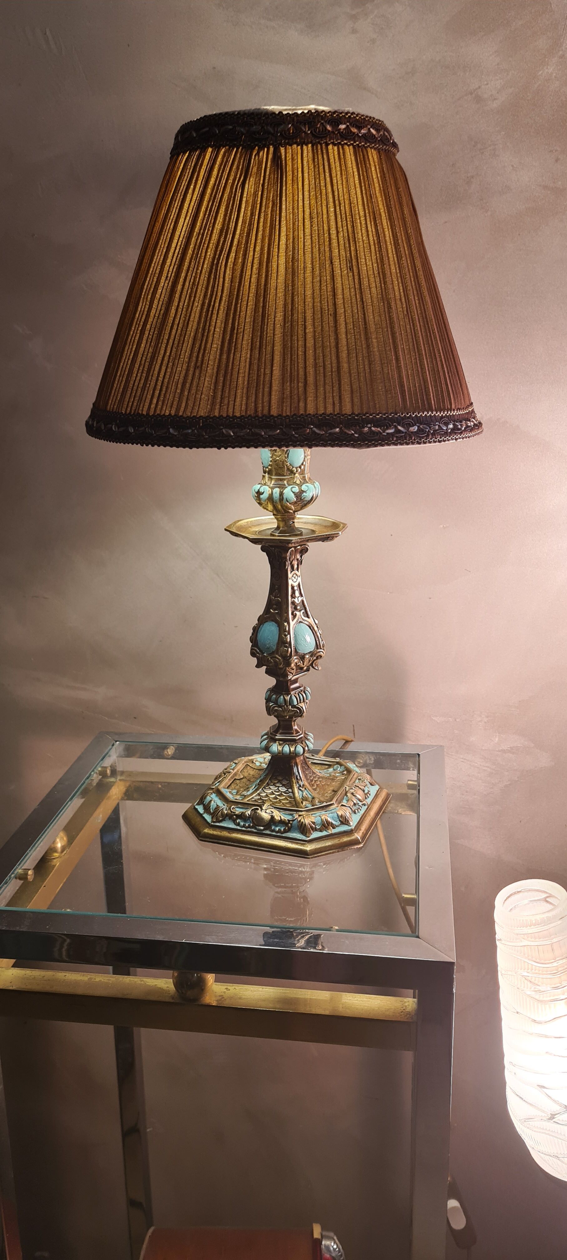 Lamp style napoleon 3 bronze painted electricity