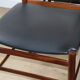 Set of 6 Gianfranco Frattini chairs in teak and black skai – 1960s