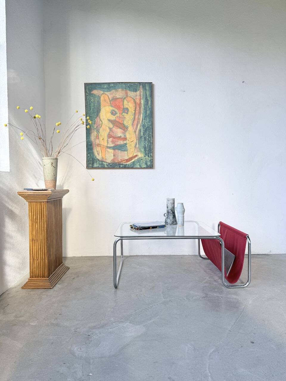 Table basse moderniste Bauhaus en acier tubulaire
