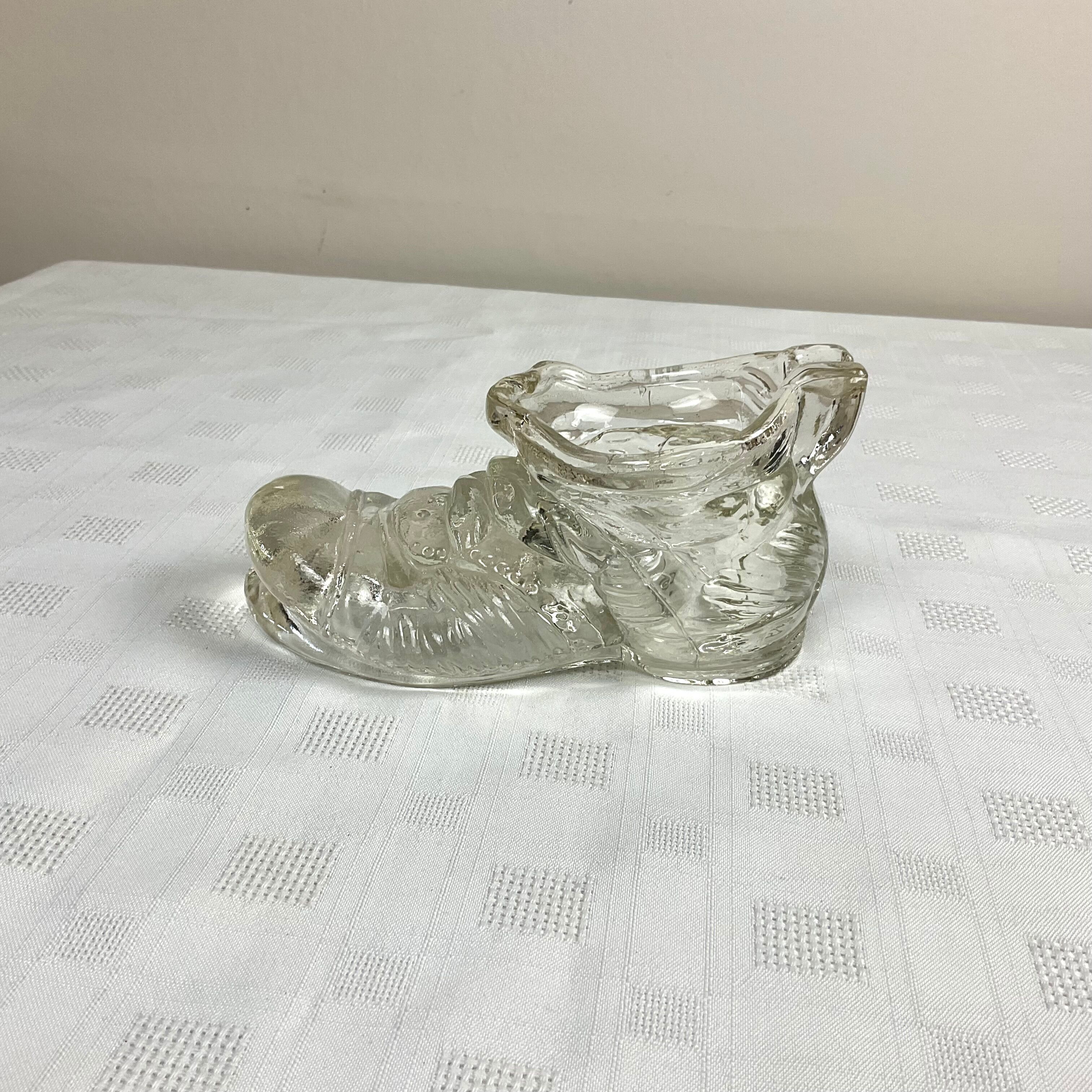 Vintage glass shoe ashtray