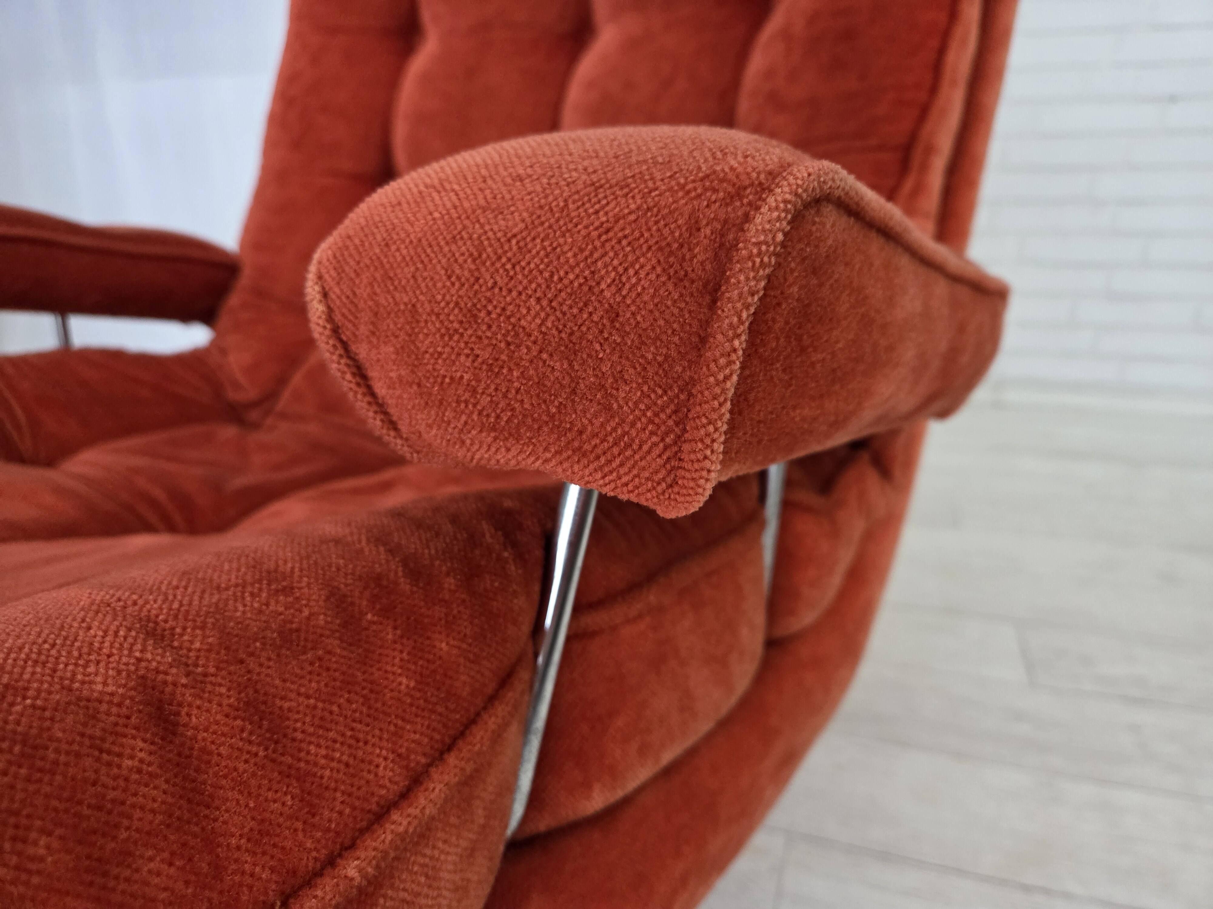 1970s, Swedish swivel armchair by Ulferts Sweden, furniture velour.