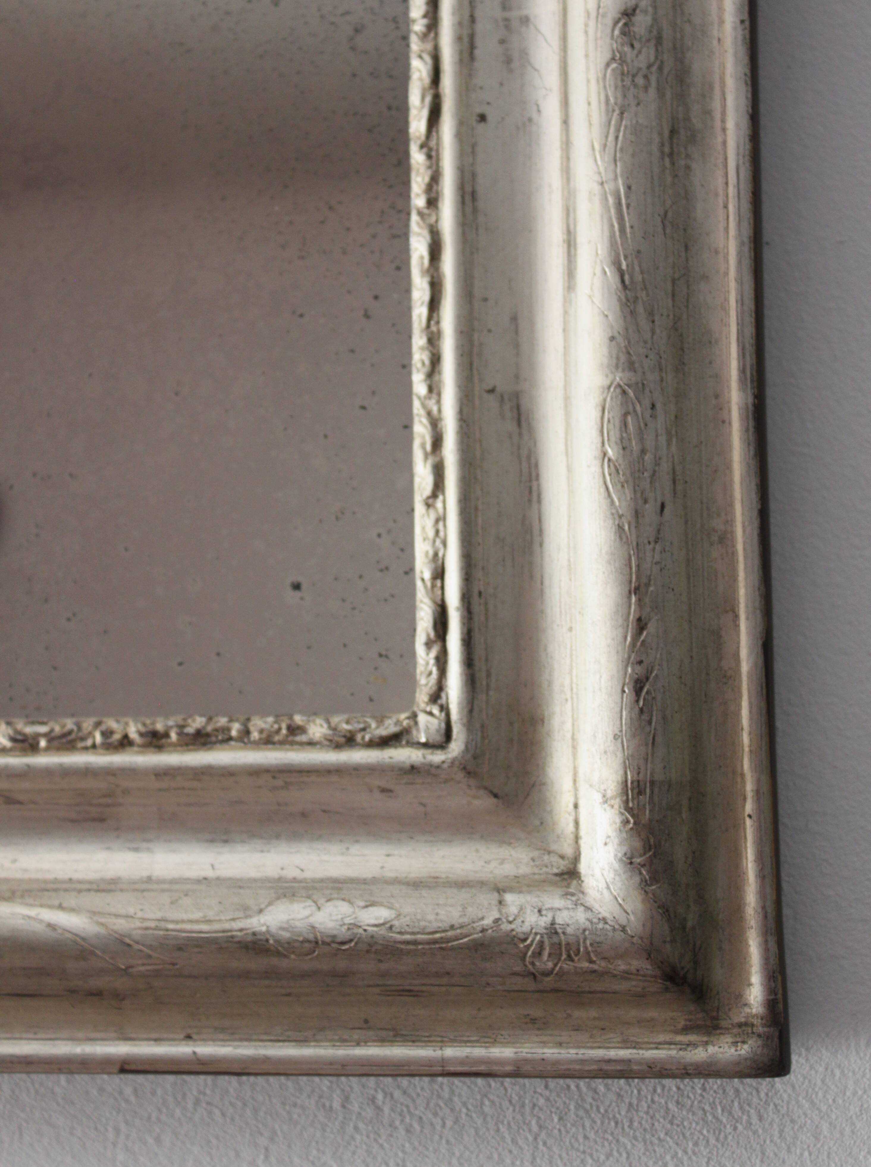 Miroir Louis Philippe or blanc - Miroir mural ancien