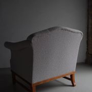 Fauteuil lounge gris bouclé | Suède | Années 1940