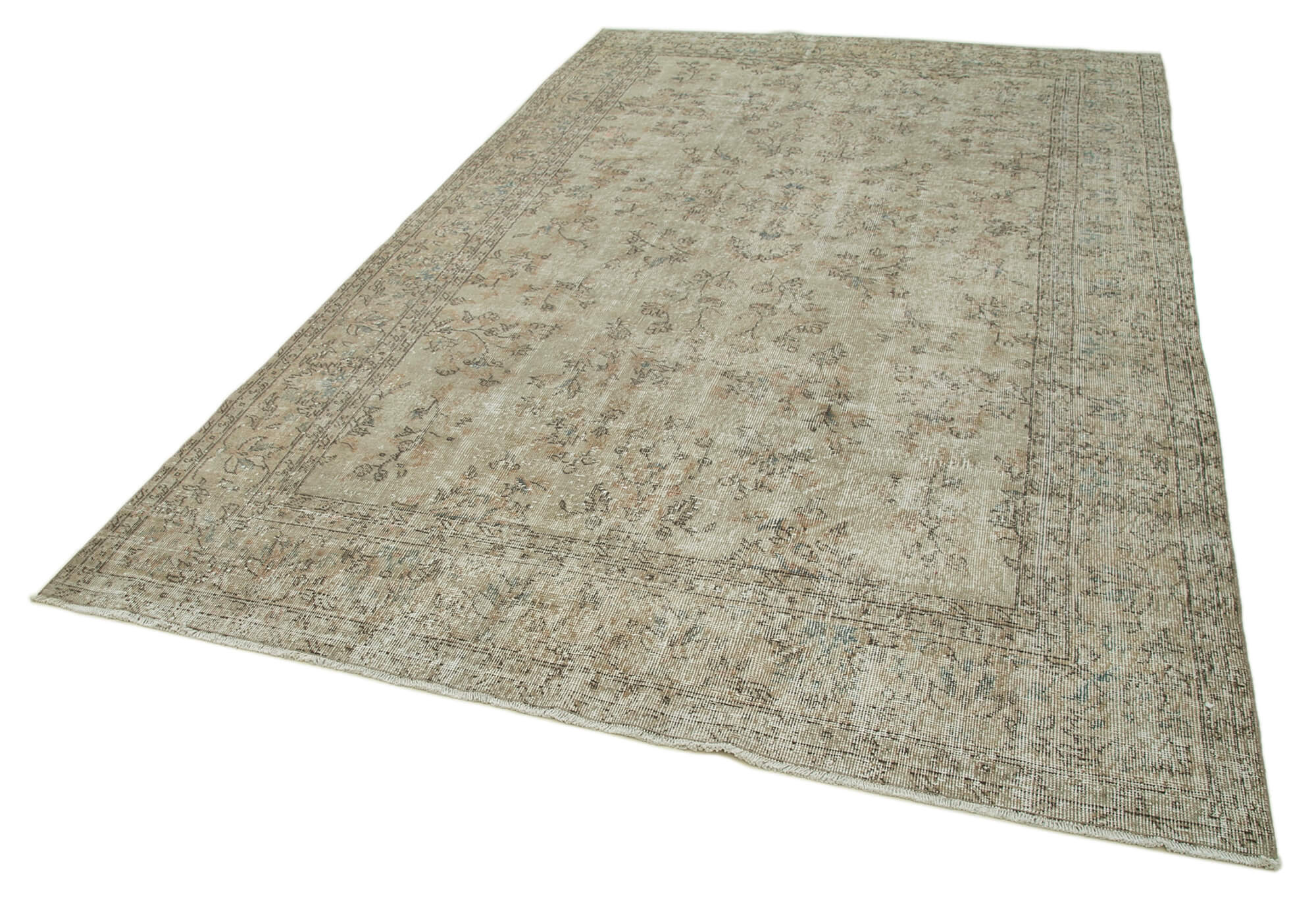 Handwoven antique anatolian beige carpet 200 cm x 316 cm - 36636