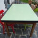 Solid oak and formica extension table