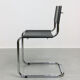 Vintage black leather bauhaus chair, italy