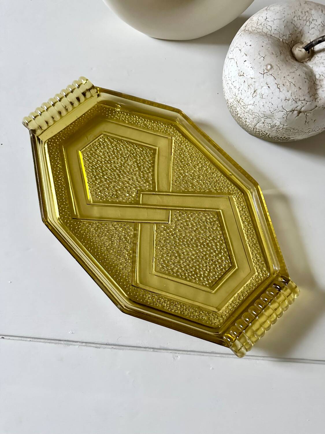 Art Deco molded glass dish