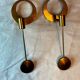 Bougeoirs appliques en laiton Arthur Pe